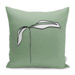 - RealHomes Dijital Baskılı Modern Yastık Kırlent Kılıfı - Realhomes Soyut Yeşil Zeminli Onedraw Yaprak Çizimli Yastık Kırlent Kılıfı Realhomes