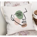 - RealHomes Dijital Baskılı Modern Yastık Kırlent Kılıfı - Realhomes Onedraw Kadın Sureti Çizimli Dijital Baskılı Yastık Kırlent Kılıfı Realhomes