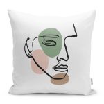 - RealHomes Dijital Baskılı Modern Yastık Kırlent Kılıfı - Realhomes Onedraw Kadın Sureti Çizimli Dijital Baskılı Yastık Kırlent Kılıfı Realhomes