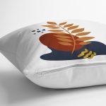 - RealHomes Dijital Baskılı Modern Yastık Kırlent Kılıfı - Realhomes Beyaz Zemin Tekli Tropik Yaprak Çizimli Yastık Kırlent Kılıfı Realhomes