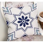 - RealHomes Dijital Baskılı Modern Yastık Kırlent Kılıfı - Realhomes Mavi Çini Çizimli Dijital Baskılı Yastık Kırlent Kılıfı Realhomes