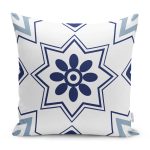 - RealHomes Dijital Baskılı Modern Yastık Kırlent Kılıfı - Realhomes Mavi Çini Çizimli Dijital Baskılı Yastık Kırlent Kılıfı Realhomes