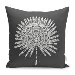 - RealHomes Dijital Baskılı Modern Yastık Kırlent Kılıfı - Realhomes Siyah Beyaz Çiçek Tasarımlı Modern Yastık Kırlent Kılıfı Realhomes