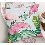 - RealHomes Dijital Baskılı Modern Yastık Kırlent Kılıfı - Realhomes Renkli Tropik Yaprak Flamingo Motifli Yastık Kırlent Kılıfı Realhomes