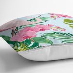 - RealHomes Dijital Baskılı Modern Yastık Kırlent Kılıfı - Realhomes Renkli Tropik Yaprak Flamingo Motifli Yastık Kırlent Kılıfı Realhomes