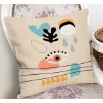 - RealHomes Dijital Baskılı Modern Yastık Kırlent Kılıfı - Realhomes Onedraw Krem Tasarımlı Yastık Kırlent Kılıfı Realhomes