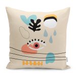 - RealHomes Dijital Baskılı Modern Yastık Kırlent Kılıfı - Realhomes Onedraw Krem Tasarımlı Yastık Kırlent Kılıfı Realhomes