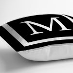 - RealHomes Dijital Baskılı Modern Yastık Kırlent Kılıfı - Realhomes Siyah Zemin Beyaz Çerçeveli M Harfi Dijital Baskılı Kırlent Kılıfı Realhomes