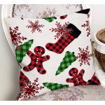 - RealHomes Dijital Baskılı Modern Yastık Kırlent Kılıfı - Realhomes Yılbaşı Temalı Ekose Tasarımlı Yastık Kırlent Kılıfı Realhomes