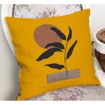 - RealHomes Dijital Baskılı Modern Yastık Kırlent Kılıfı - Realhomes Sarı Zeminli Tropik Yaprak Motifli Yastık Kırlent Kılıfı Realhomes