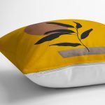 - RealHomes Dijital Baskılı Modern Yastık Kırlent Kılıfı - Realhomes Sarı Zeminli Tropik Yaprak Motifli Yastık Kırlent Kılıfı Realhomes