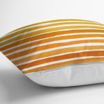 Sarı Turuncu Çizgili Dekoratif Yastık Kırlent Kılıfı Realhomes