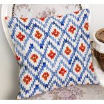 - RealHomes Dijital Baskılı Modern Yastık Kırlent Kılıfı - Realhomes Geometrik Mavi Çini Desenli Modern Yastık Kırlent Kılıfı Realhomes