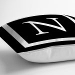 - RealHomes Dijital Baskılı Modern Yastık Kırlent Kılıfı - Realhomes Siyah Zemin Beyaz Çerçeveli N Harfi Dijital Baskılı Kırlent Kılıfı Realhomes