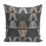 - RealHomes Dijital Baskılı Modern Yastık Kırlent Kılıfı - Realhomes Siyah Zemin Geometrik Üçgen Tasarımlı Yastık Kırlent Kılıfı Realhomes