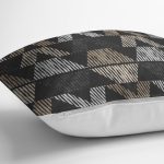 - RealHomes Dijital Baskılı Modern Yastık Kırlent Kılıfı - Realhomes Siyah Zemin Geometrik Üçgen Tasarımlı Yastık Kırlent Kılıfı Realhomes