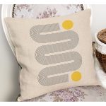 - RealHomes Dijital Baskılı Modern Yastık Kırlent Kılıfı - Realhomes Krem Zemin Onedraw Çizimli Modern Yastık Kırlent Kılıfı Realhomes