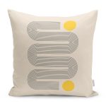 - RealHomes Dijital Baskılı Modern Yastık Kırlent Kılıfı - Realhomes Krem Zemin Onedraw Çizimli Modern Yastık Kırlent Kılıfı Realhomes