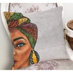 - RealHomes Dijital Baskılı Modern Yastık Kırlent Kılıfı - Realhomes Etnik Afrika Kadın Tasarımlı Dijital Baskılı Yastık Kırlent Kılıfı Realhomes