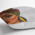 - RealHomes Dijital Baskılı Modern Yastık Kırlent Kılıfı - Realhomes Etnik Afrika Kadın Tasarımlı Dijital Baskılı Yastık Kırlent Kılıfı Realhomes