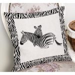- RealHomes Dijital Baskılı Modern Yastık Kırlent Kılıfı - Realhomes Zebra Çerçeveli Zebra Desenli Dijital Baskılı Dekoratif Kırlent Kılıfı Realhomes