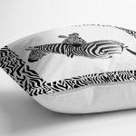- RealHomes Dijital Baskılı Modern Yastık Kırlent Kılıfı - Realhomes Zebra Çerçeveli Zebra Desenli Dijital Baskılı Dekoratif Kırlent Kılıfı Realhomes