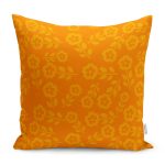 - RealHomes Dijital Baskılı Modern Yastık Kırlent Kılıfı - Realhomes Turuncu Zeminli Papatya Motifli Dekoratif Yastık Kırlent Kılıfı Realhomes
