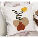 - RealHomes Dijital Baskılı Modern Yastık Kırlent Kılıfı - Realhomes Onedraw Vazo Tasarımlı Çiçek Motifli Modern Yastık Kırlent Kılıfı Realhomes