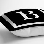 - RealHomes Dijital Baskılı Modern Yastık Kırlent Kılıfı - Realhomes Siyah Zemin Beyaz Çerçeveli B Harfi Dijital Baskılı Kırlent Kılıfı Realhomes