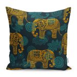 - RealHomes Dijital Baskılı Modern Yastık Kırlent Kılıfı - Realhomes Etnik Motifli Fil Tasarımlı Dijital Baskılı Yastık Kırlent Kılıfı Realhomes