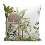 - RealHomes Dijital Baskılı Modern Yastık Kırlent Kılıfı - Realhomes Tropikal Orman Yaprakları & Hayvanları Dijital Baskılı Kırlent Kılıfı Realhomes