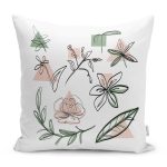 - RealHomes Dijital Baskılı Modern Yastık Kırlent Kılıfı - Realhomes Oneline Gül & Yaprak Çizimli Dijital Baskılı Yastık Kırlent Kılıfı Realhomes