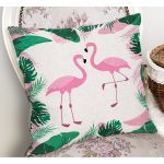 - RealHomes Dijital Baskılı Modern Yastık Kırlent Kılıfı - Realhomes Tropik Yaprak Flamingo Özel Tasarımlı Dijital Baskılı Yastık Kırlent Kılıfı Realhomes