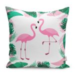 - RealHomes Dijital Baskılı Modern Yastık Kırlent Kılıfı - Realhomes Tropik Yaprak Flamingo Özel Tasarımlı Dijital Baskılı Yastık Kırlent Kılıfı Realhomes