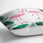 - RealHomes Dijital Baskılı Modern Yastık Kırlent Kılıfı - Realhomes Tropik Yaprak Flamingo Özel Tasarımlı Dijital Baskılı Yastık Kırlent Kılıfı Realhomes