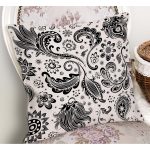 - RealHomes Dijital Baskılı Modern Yastık Kırlent Kılıfı - Realhomes Siyah Beyaz Sanatsal Çizimli Özel Tasarım Yastık Kırlent Kılıfı Realhomes