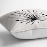 - RealHomes Dijital Baskılı Modern Yastık Kırlent Kılıfı - Realhomes Siyah Beyaz Yaprak Tasarımlı Dekoratif Yastık Kırlent Kılıfı Realhomes