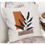 - RealHomes Dijital Baskılı Modern Yastık Kırlent Kılıfı - Realhomes Özel Tasarım Tropik Yaprak Çizimli Yastık Kırlent Kılıfı Realhomes