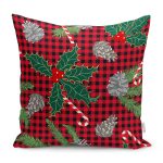 - RealHomes Dijital Baskılı Modern Yastık Kırlent Kılıfı - Realhomes Ekose Zeminli Yılbaşı Temalı Dijital Baskılı Modern Yastık Kırlent Kılıfı Realhomes