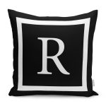 - RealHomes Dijital Baskılı Modern Yastık Kırlent Kılıfı - Realhomes Siyah Zemin Beyaz Çerçeveli R Harfi Dijital Baskılı Kırlent Kılıfı Realhomes