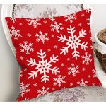 - RealHomes Dijital Baskılı Modern Yastık Kırlent Kılıfı - Realhomes Kırmızı Zemin Kar Tanesi Özel Tasarım Yılbaşı Temalı Yastık Kırlent Kılıfı Realhomes