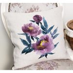 - RealHomes Dijital Baskılı Modern Yastık Kırlent Kılıfı - Realhomes Suluboya Motifli Gül Tasarımlı Modern Yastık Kırlent Kılıfı Realhomes