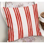 - RealHomes Dijital Baskılı Modern Yastık Kırlent Kılıfı - Realhomes Kırmızı Çizgili Dijital Baskılı Dekoratif Yastık Kırlent Kılıfı Realhomes