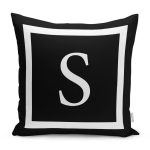 - RealHomes Dijital Baskılı Modern Yastık Kırlent Kılıfı - Realhomes Siyah Zemin Beyaz Çerçeveli R Harfi Dijital Baskılı Kırlent Kılıfı Realhomes