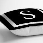 - RealHomes Dijital Baskılı Modern Yastık Kırlent Kılıfı - Realhomes Siyah Zemin Beyaz Çerçeveli R Harfi Dijital Baskılı Kırlent Kılıfı Realhomes