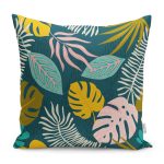 - RealHomes Dijital Baskılı Modern Yastık Kırlent Kılıfı - Realhomes Renkli Tropik Yaprak Temalı Dijital Baskılı Yastık Kırlent Kılıfı Realhomes