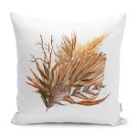 - RealHomes Dijital Baskılı Modern Yastık Kırlent Kılıfı - Realhomes Sonbahar Temalı Kurumuş Tropik Yaprak Motifli Kırlent Kılıfı Realhomes