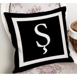 - RealHomes Dijital Baskılı Modern Yastık Kırlent Kılıfı - Realhomes Siyah Zemin Beyaz Çerçeveli Ş Harfi Dijital Baskılı Kırlent Kılıfı Realhomes