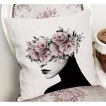 - RealHomes Dijital Baskılı Modern Yastık Kırlent Kılıfı - Realhomes Gül Temalı Kadın Figürlü Özel Tasarım Yastık Kırlent Kılıfı Realhomes