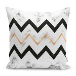 Mermer Zemin Geometrik Zigzag Tasarımlı Yastık Kırlent Kılıfı Realhomes